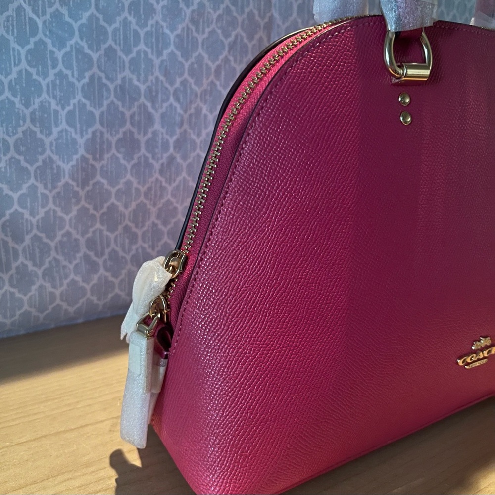 Coach Pink Katy Satchel with Signature Canvas Logo Strap 💕 - Picture 13 of 16
